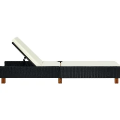MAISON EXCLUSIVE - Transat avec coussin résine tressée noir
