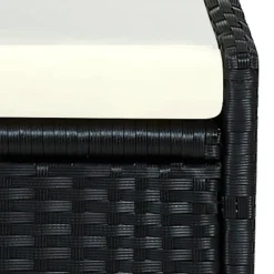 MAISON EXCLUSIVE - Transat avec coussin résine tressée noir