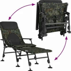 MAISON EXCLUSIVE - Transat de pêche avec pieds à boue réglables pliable camouflage