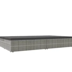MAISON EXCLUSIVE - Transat convertible avec coussin résine tressée gris foncé