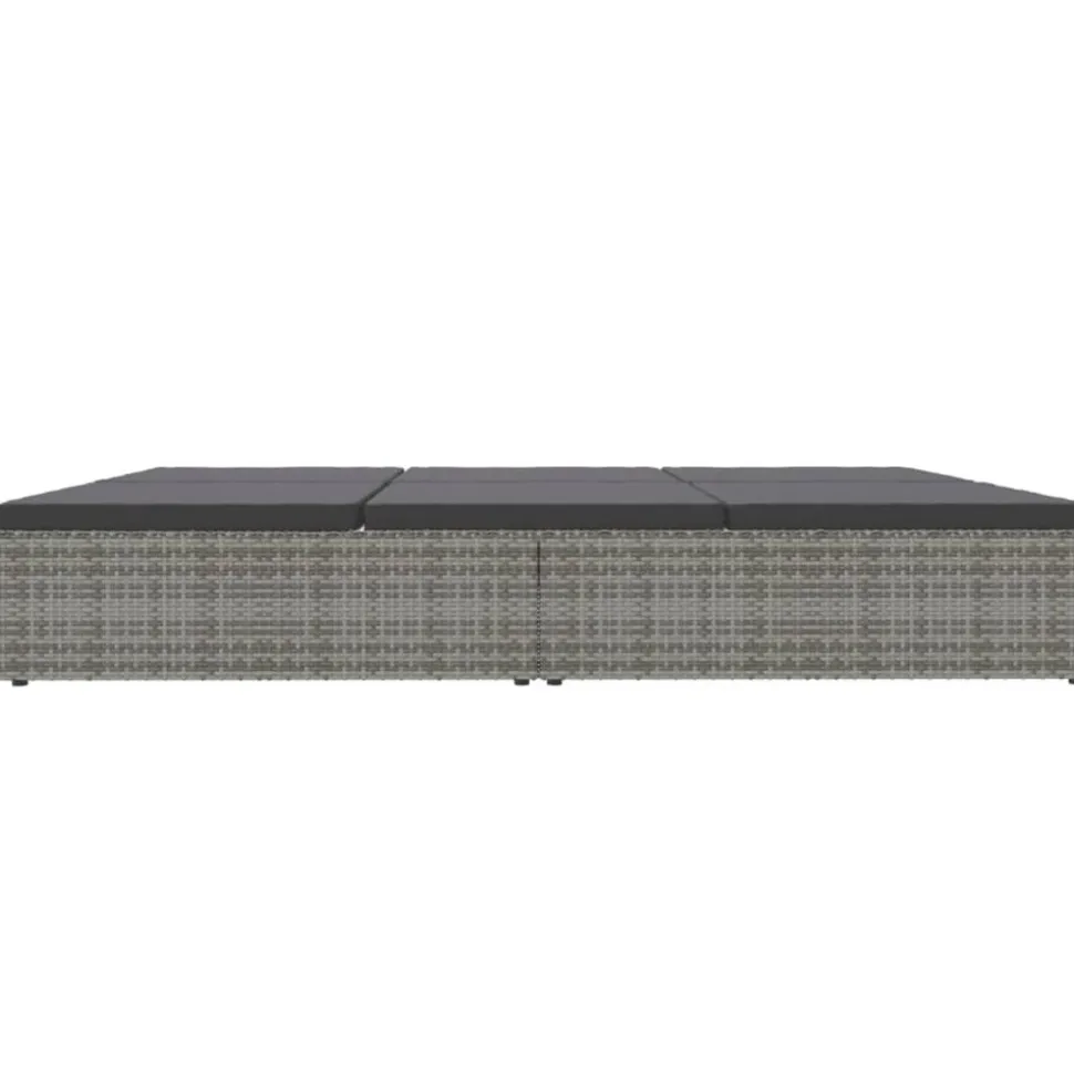 MAISON EXCLUSIVE - Transat convertible avec coussin résine tressée gris foncé