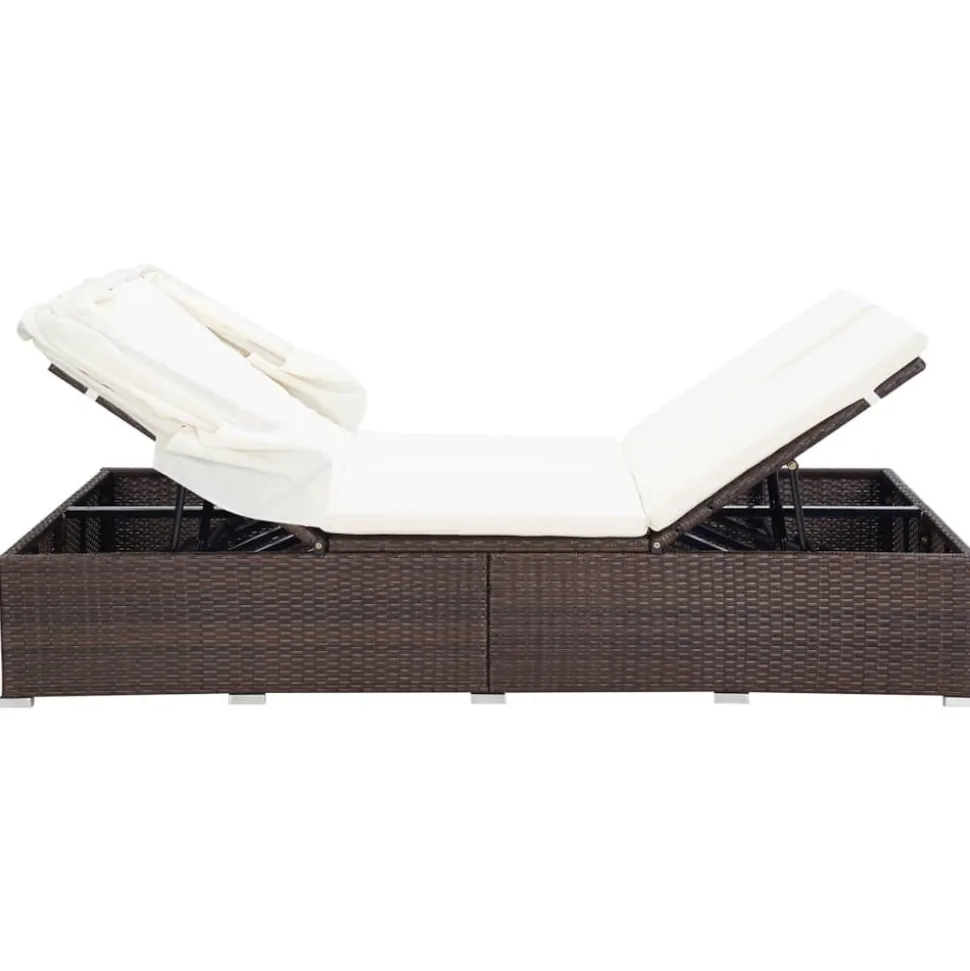 MAISON EXCLUSIVE - Transat à 2 places avec coussin résine tressée marron
