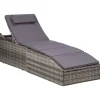 MAISON EXCLUSIVE - Transat avec coussin résine tressée gris