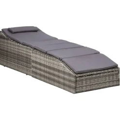 MAISON EXCLUSIVE - Transat avec coussin résine tressée gris