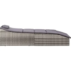 MAISON EXCLUSIVE - Transat avec coussin résine tressée gris