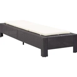 MAISON EXCLUSIVE - Transat avec coussin noir résine tressée