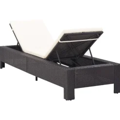 MAISON EXCLUSIVE - Transat avec coussin noir résine tressée