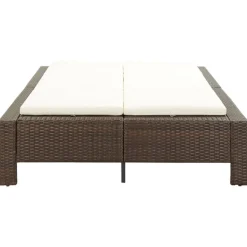MAISON EXCLUSIVE - Transat à 2 places avec coussin marron résine tressée