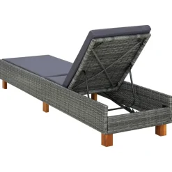 MAISON EXCLUSIVE - Transat avec coussin résine tressée gris