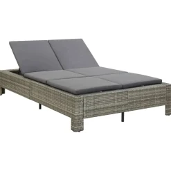 MAISON EXCLUSIVE - Transat à 2 places avec coussin gris résine tressée