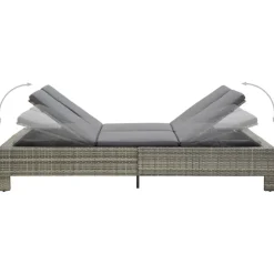 MAISON EXCLUSIVE - Transat à 2 places avec coussin gris résine tressée