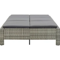 MAISON EXCLUSIVE - Transat à 2 places avec coussin gris résine tressée