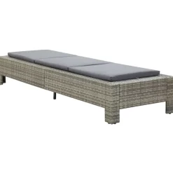MAISON EXCLUSIVE - Transat avec coussin gris résine tressée