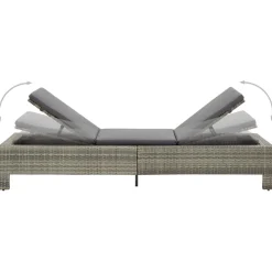 MAISON EXCLUSIVE - Transat avec coussin gris résine tressée