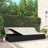 MAISON EXCLUSIVE - Transat convertible avec coussins résine tressée noir