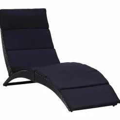 MAISON EXCLUSIVE - Transat avec coussin résine tressée noir