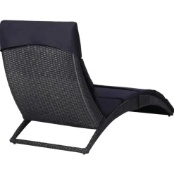 MAISON EXCLUSIVE - Transat avec coussin résine tressée noir