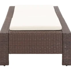 MAISON EXCLUSIVE - Transat avec coussin marron résine tressée
