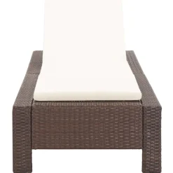 MAISON EXCLUSIVE - Transat avec coussin marron résine tressée