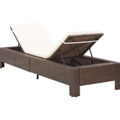 MAISON EXCLUSIVE - Transat avec coussin marron résine tressée