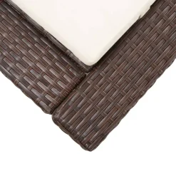 MAISON EXCLUSIVE - Transat avec coussin marron résine tressée