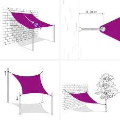 MAISON EXCLUSIVE - Voile de parasol tissu oxford rectangulaire 3x6 m vert foncé