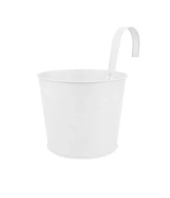 MON BALCON PARISIEN - Pot en zinc blanc avec crochet