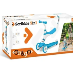 MONDO - Draisienne velo - - on&go scribble 5-en-1 - pliable - noir / vert sauge