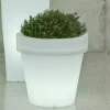 NEW GARDEN - Pot lumineux magnolia 30 smarttech, recharge solaire ou usb, avec télécommande