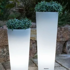 NEW GARDEN - Pot lumineux solaire ficus 80 smarttech, recharge solaire ou usb, avec telecommande
