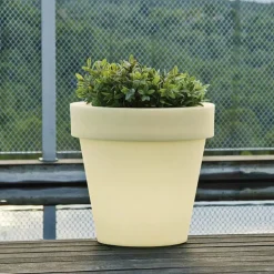 NEWGARDEN - Pot rond lumineux magnolia 60 solaire+batterie rechargeable led rgb avec télécommande ø57x57cm