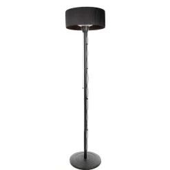 OUTTRADE - Chauffage d'extérieur sur pied en aluminium noir - H 195 x D.50 cm