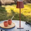 OZALIDE - Aliki - lampe à poser tactile et rechargeable - rouge brique