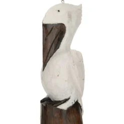 PARIS PRIX - Carillon déco à suspendre "pélican" 80cm naturel