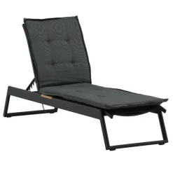 PARIS PRIX - Coussin de chaise longue "hanna" 193cm gris