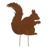 PARIS PRIX - Décoration de jardin "écureuil" 38cm marron rouille