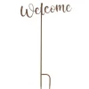 PARIS PRIX - Décoration de jardin "welcome" 70cm marron