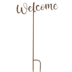 PARIS PRIX - Décoration de jardin "welcome" 70cm marron