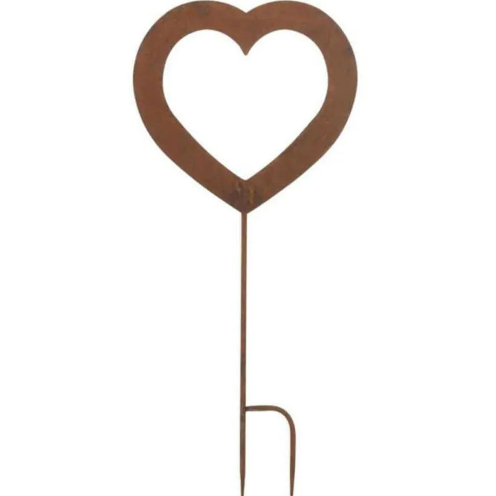 PARIS PRIX - Décoration de jardin "cœur" 70cm marron rouille