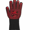 PARIS PRIX - Gant anti-chaleur "barbecue" 32cm noir & rouge
