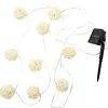 PARIS PRIX - Guirlande lumineuse 'solaire" 165cm beige