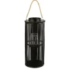 PARIS PRIX - Lanterne déco en bambou "tube" 60cm noir