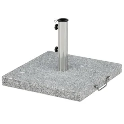 PARIS PRIX - Pied de parasol moucheté carré "stathera" 50cm gris