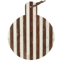 PARIS PRIX - Planche à découper marbre "streepy" 46cm marron