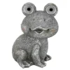 PARIS PRIX - Statuette déco "grenouille solaire" 22cm gris