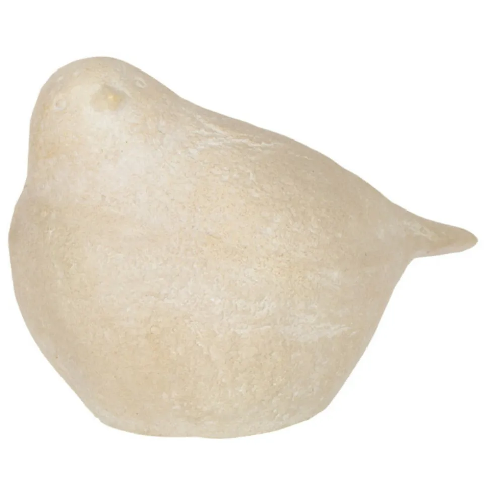 PARIS PRIX - Statuette déco "oiseau à poser" 39cm beige