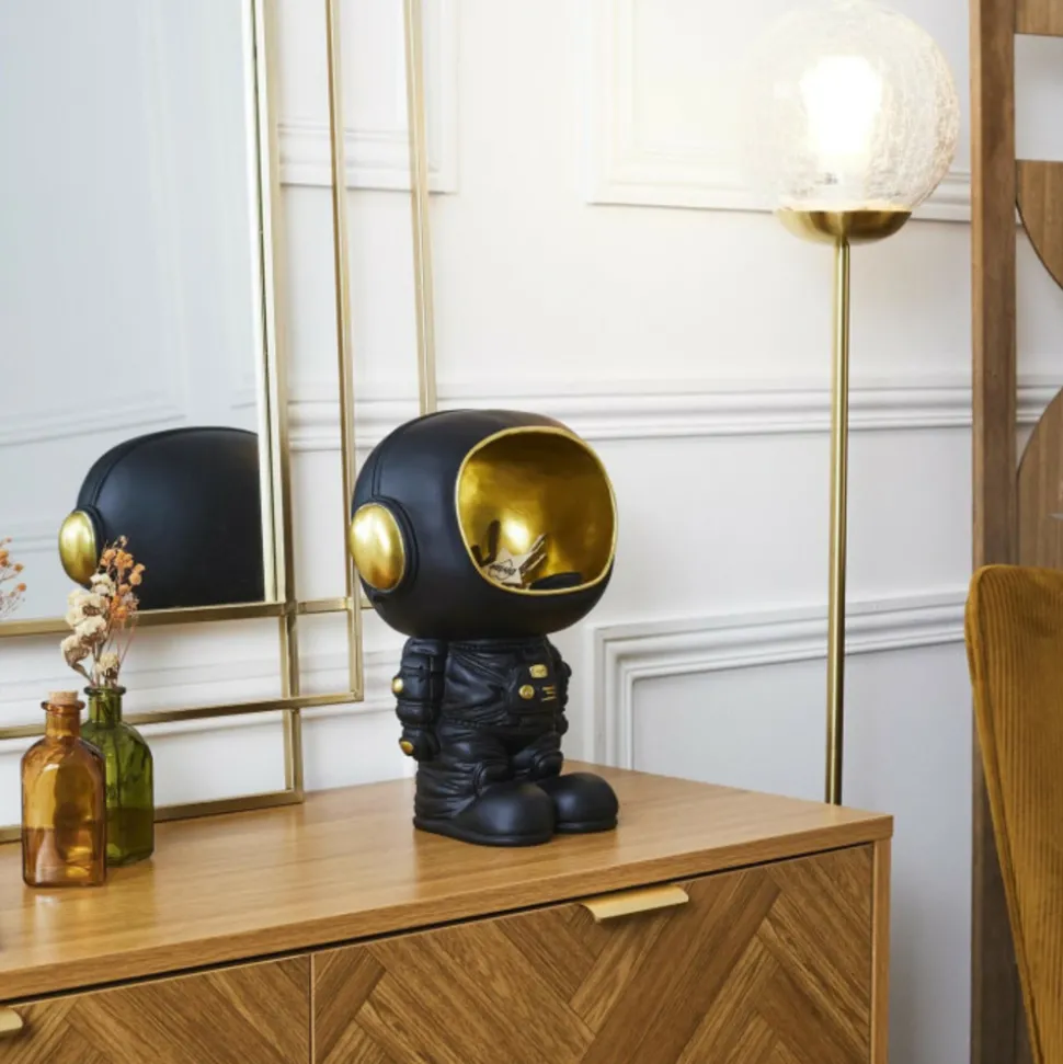 PARIS PRIX - Vide-poche statue "astronaute" 28cm noir