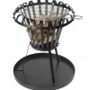 PEREL - Brasero avec bac à cendres rond noir bb650