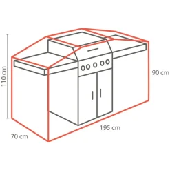 PEREL - Housse d'extérieur pour barbecue 195 cm