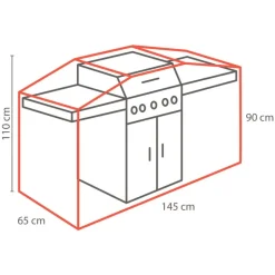 PEREL - Housse d'extérieur pour barbecue 145 cm
